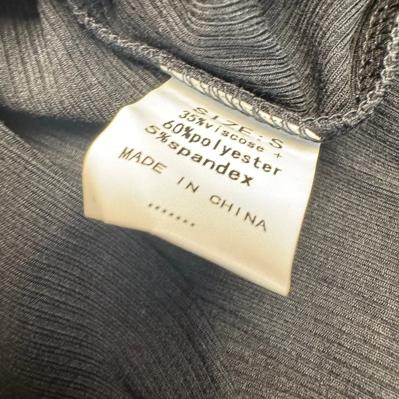 MISSUFE Black Ribbed Puff Sleeve Square Neck Bodysuit Women's Size S - Image 2