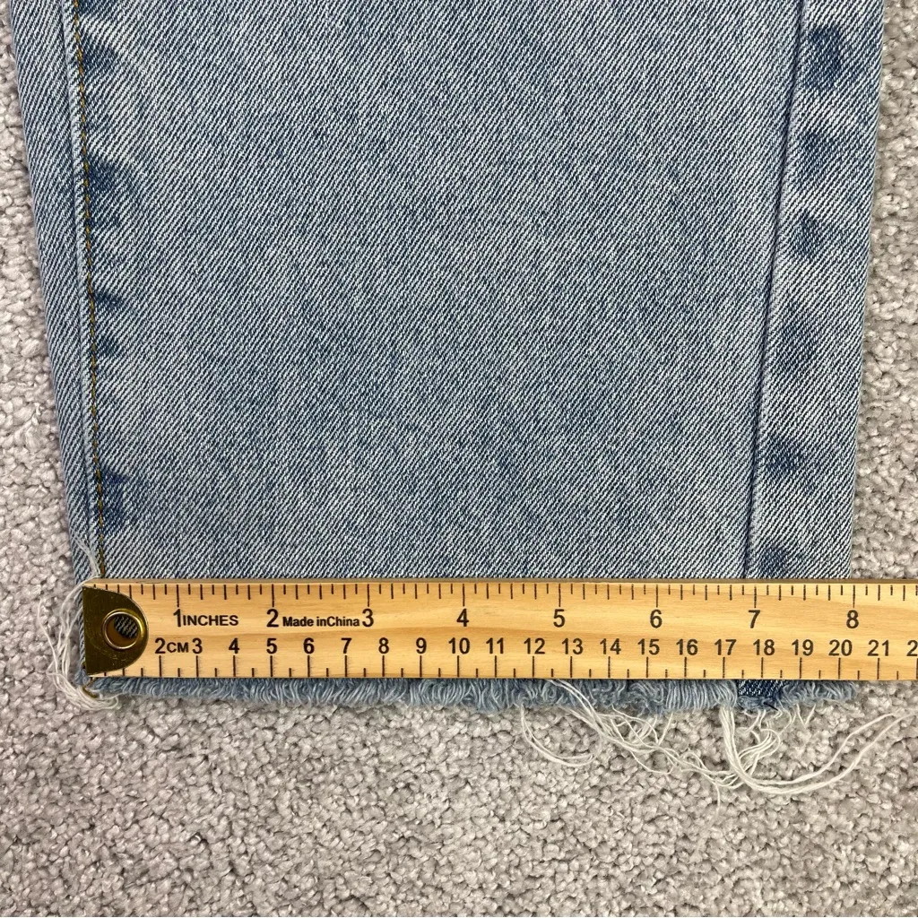 SHEIN Jeans Women’s XS (00) Blue Straight High Rise Denim Torn Ripped - Image 11