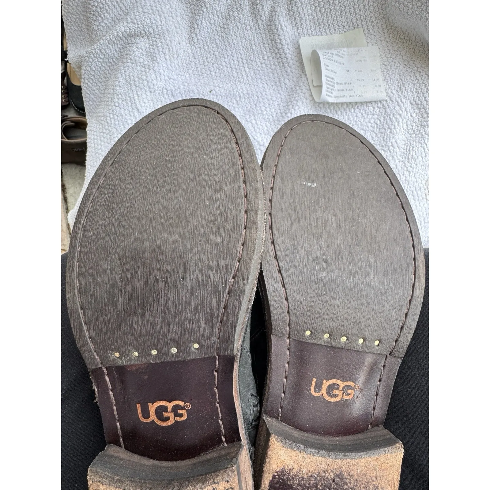 UGG Conor Quilted Black Leather Australia Mid Moto Boots Size 6 Bike‎ - Image 6