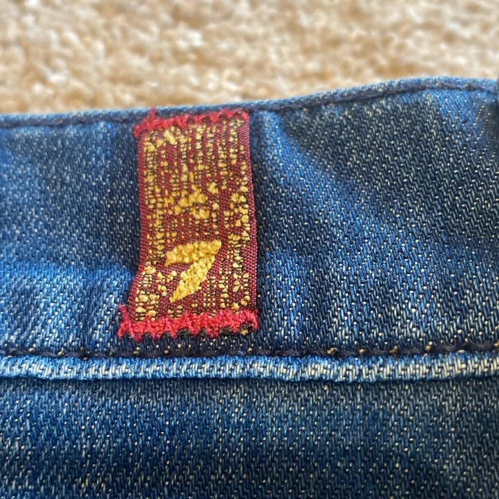 7 For All Mankind Button Fly Relaxed Flare Jeans Blue Size 31 TALL 32” - Image 11