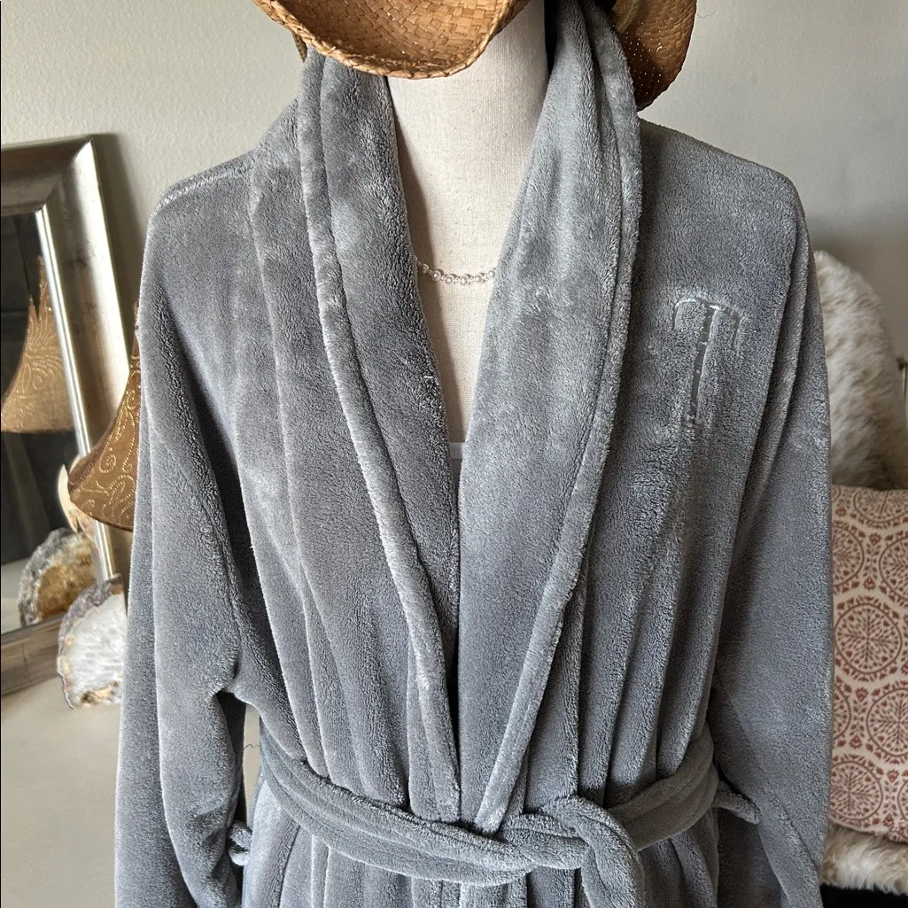 RH LUXURY PLUSH LONG ROBE men’s grey unisex XL comfy warm loungewear Gray - Image 4