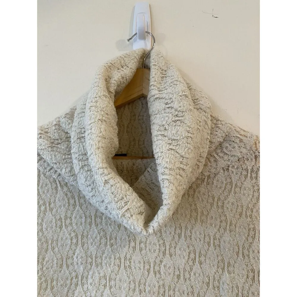 Lune Paris Dress Cream Mesh Crochet Long Sleeve Romantic No Tag Fit Medium Large - Image 4