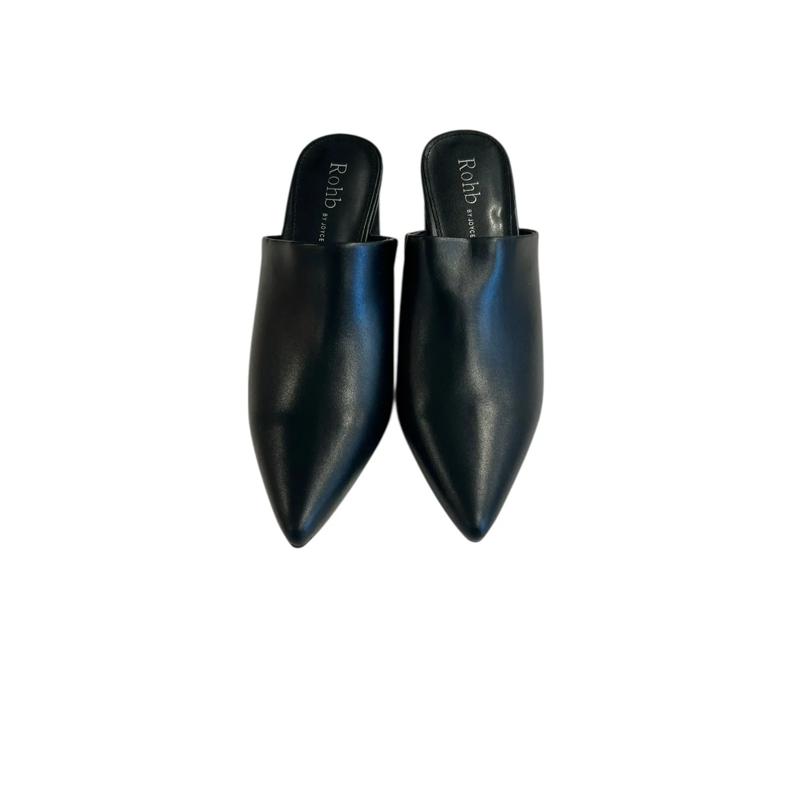 Rohb by joyce Azria Willow Point Closed Toe Mules Black Leather 7.5 - Image 3