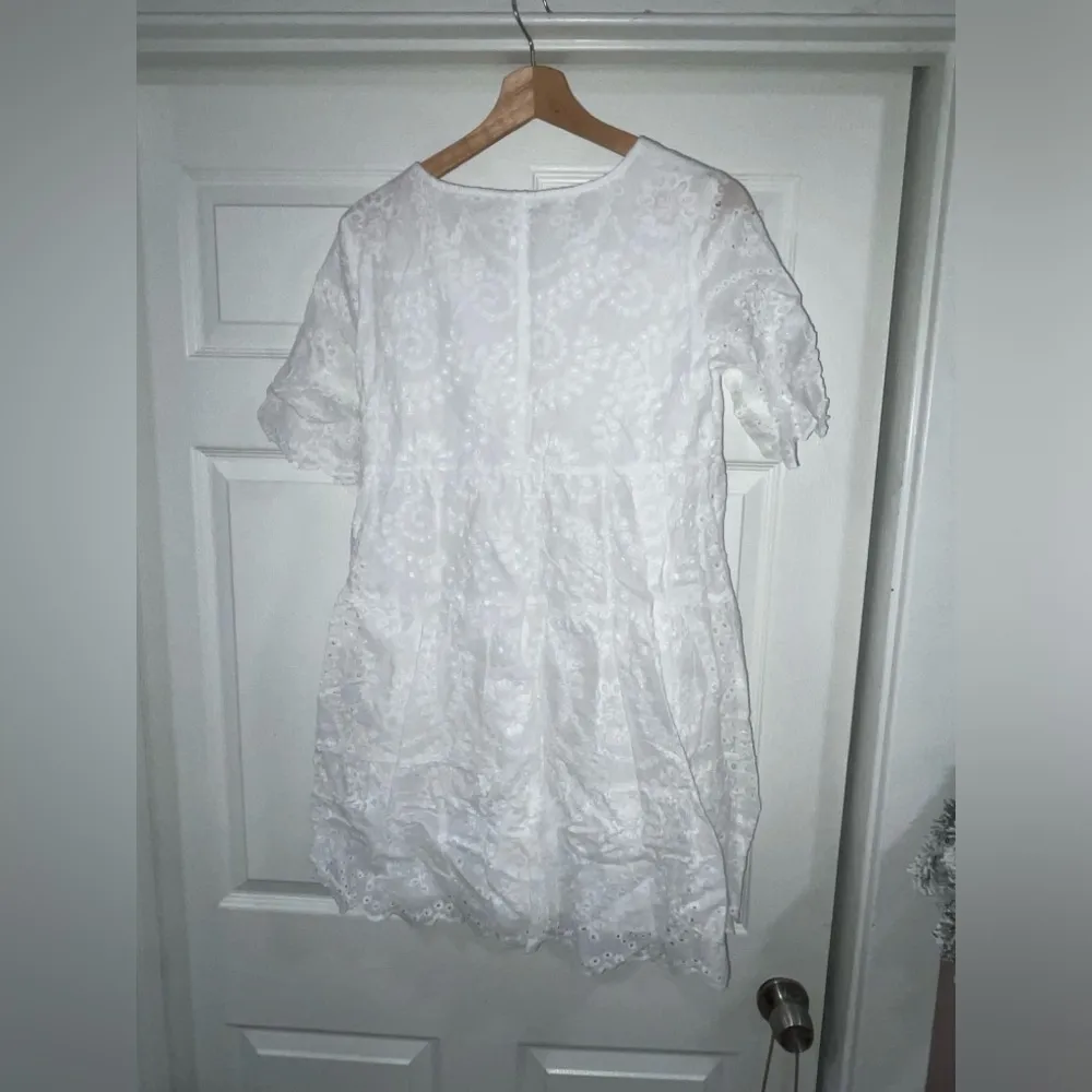 SHEIN LUNE Eyelet Embroidery Ruffle Hem Smock Dress - Image 10