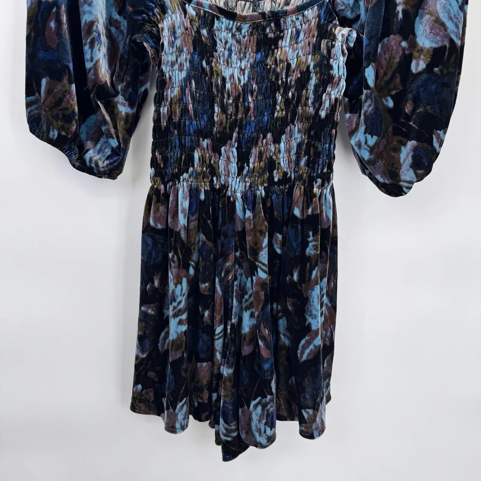 Urban Outfitters Festival Whimsigoth Fairy Romper Womens Medium Blue Velvet - Image 9