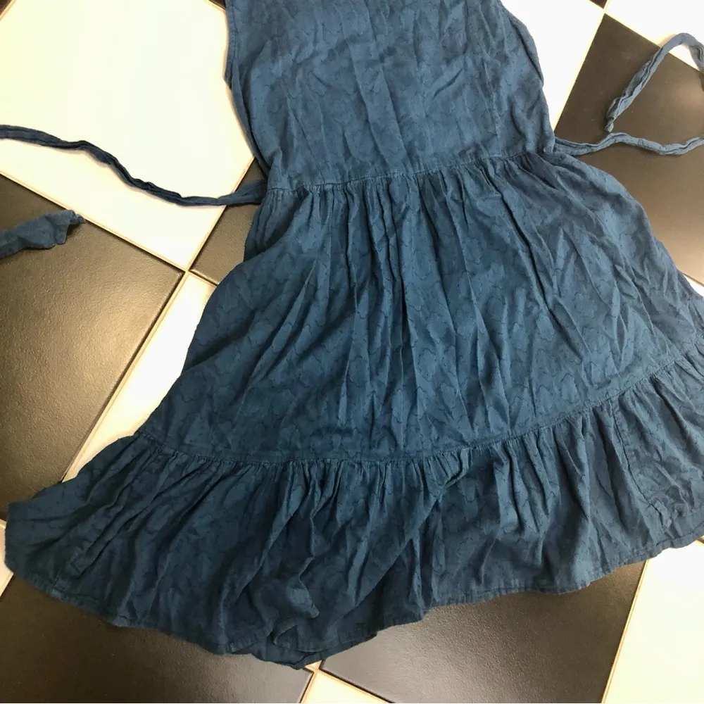 Banjanan Blue Diana Mini Dress Embroidered Floral Lace Ruffles Anthro Bohemian S Yellow - Image 9