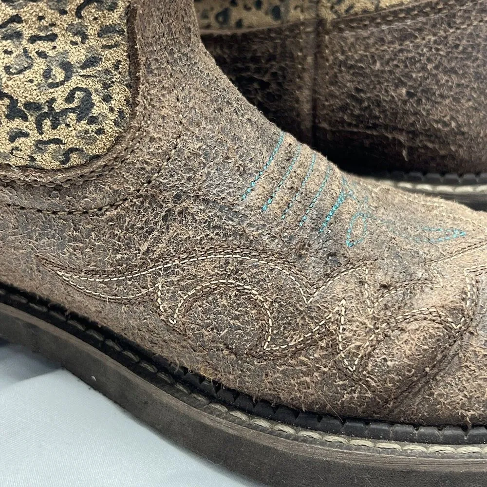 Fatbaby Cowboy Boots Women’s Western 10015363 Turquoise Heritage Leopard - Image 7