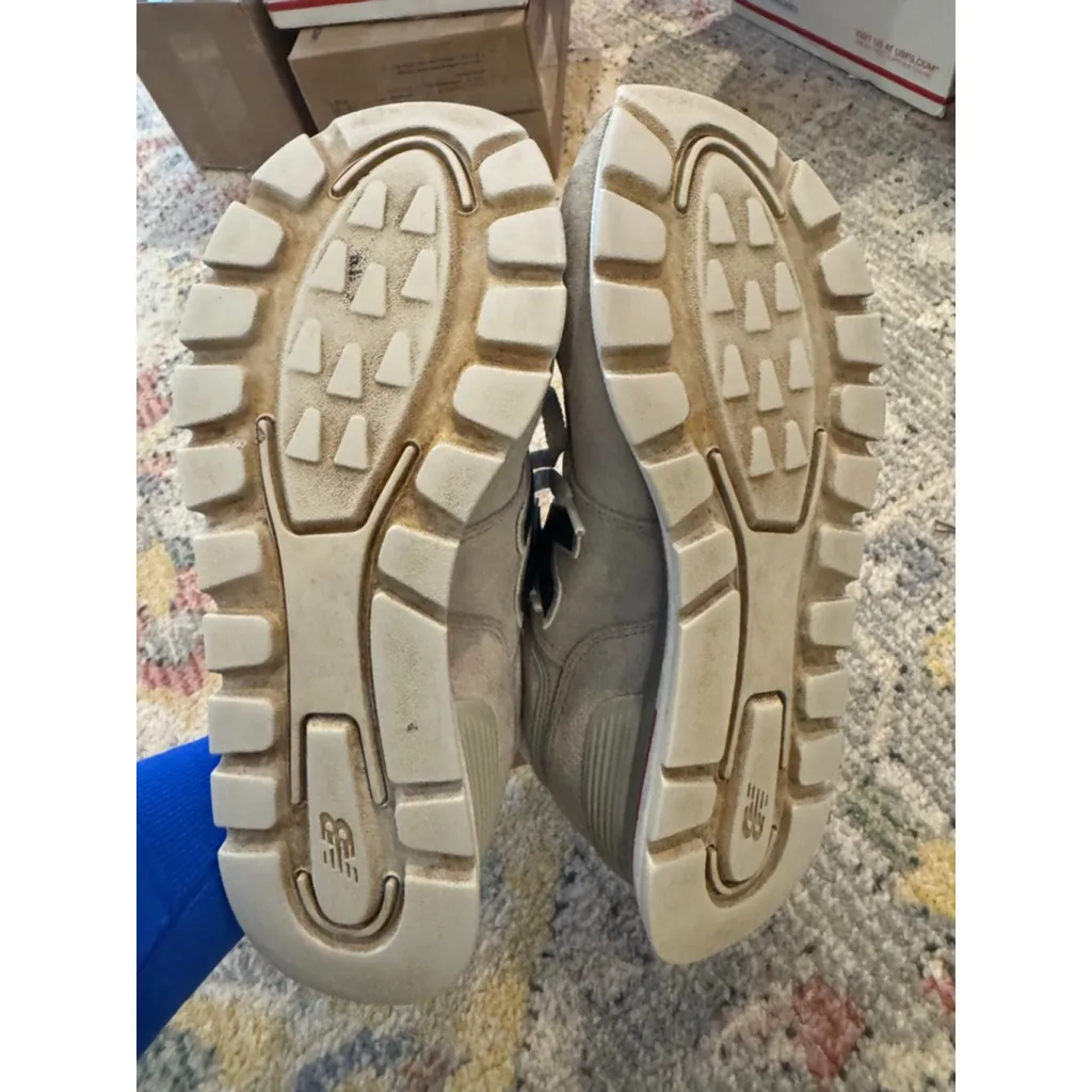 Women's New Balance 574 Grey Navy Lace-Up Athletic Sneakers - Image 6