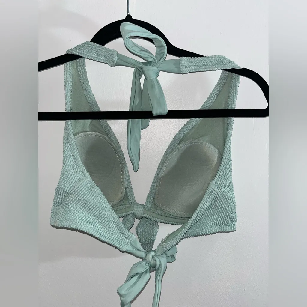 Kona Sol  Mint Green Pucker Tie-Front Bikini - Image 4