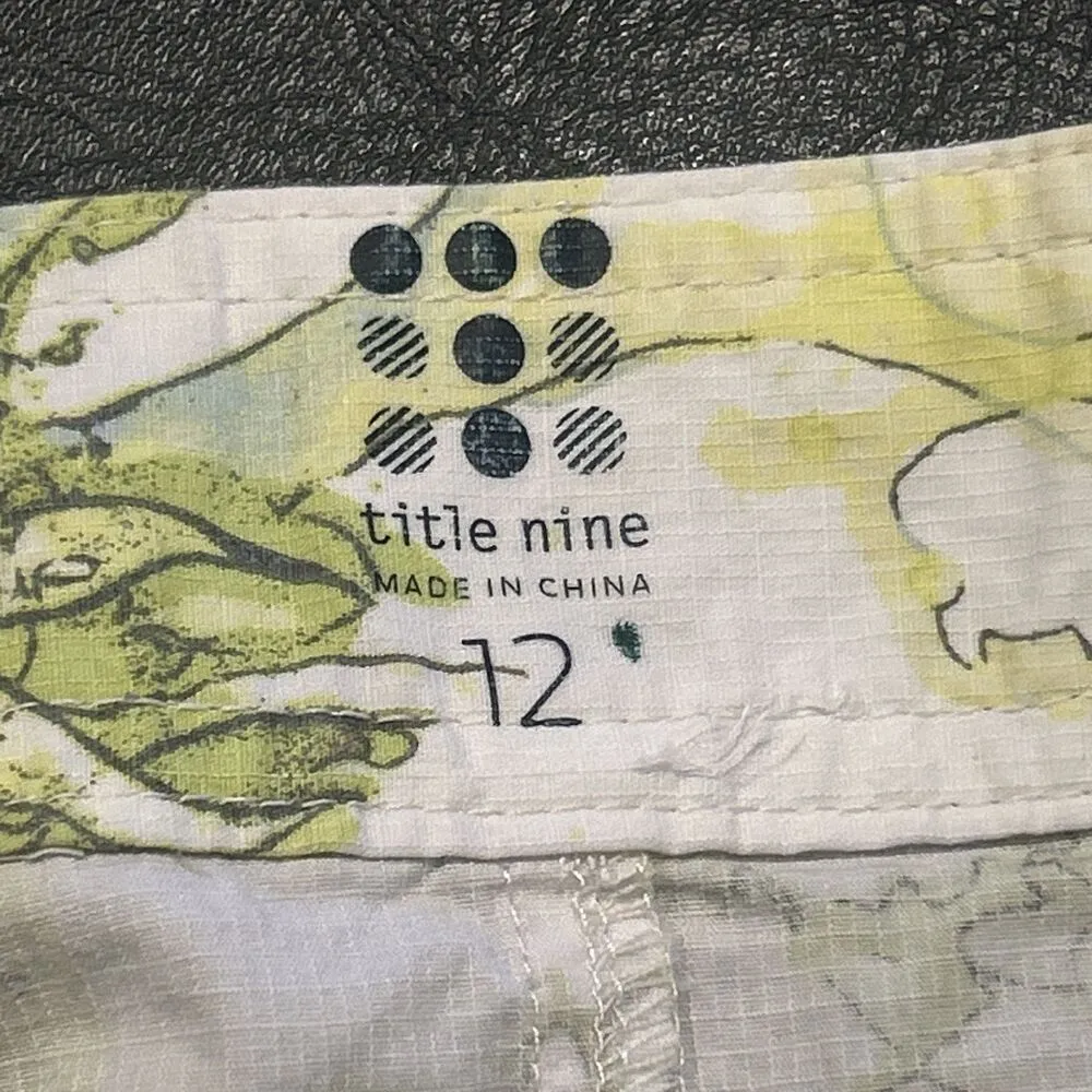 Title Nine Skirt Womens 12 Watercolor Floral Brash Athletic Mini Cotton Green - Image 2