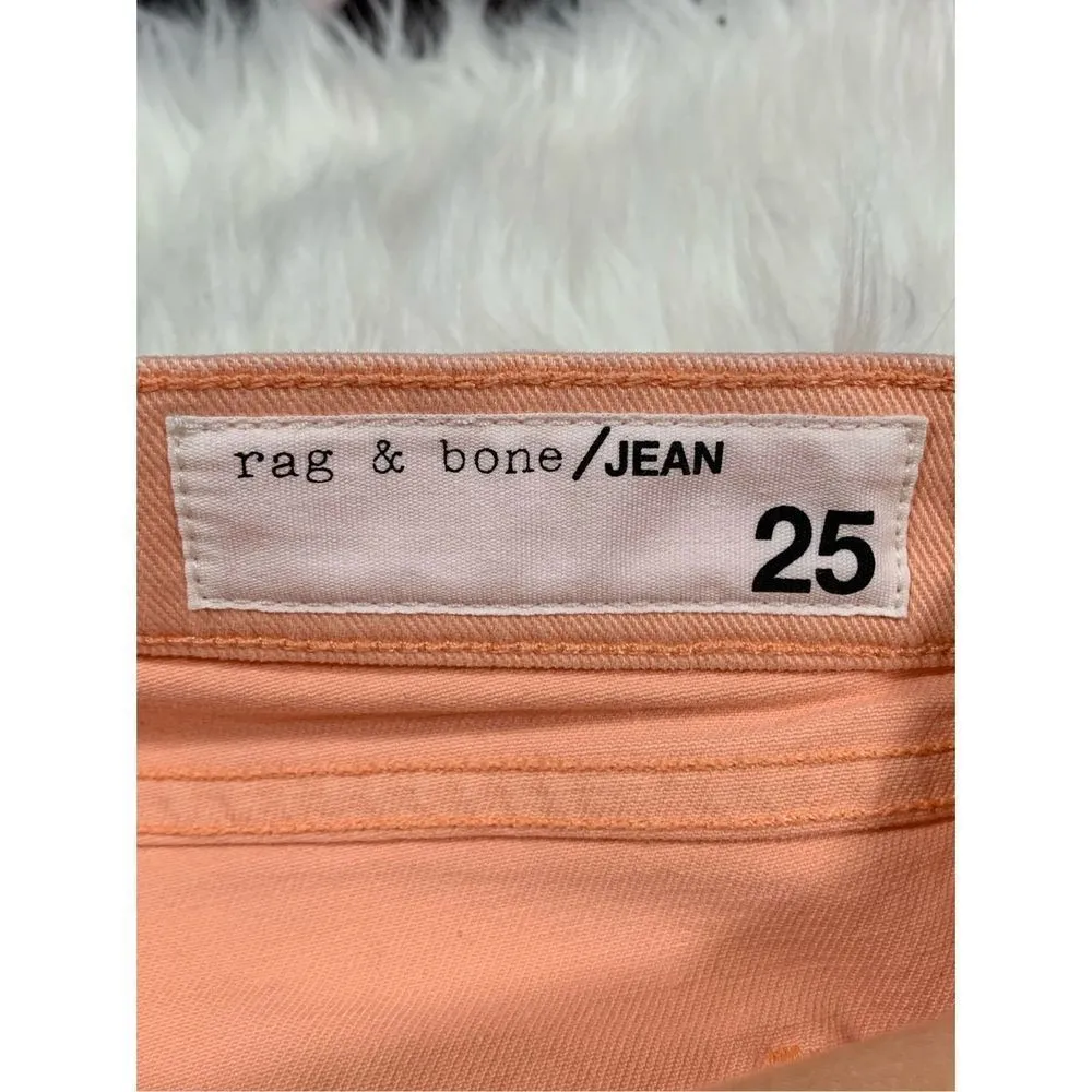 NWT Rag & Bone High Rise Skinny Jeans in Prairie Sun Faded Coral Size 25 - Image 6