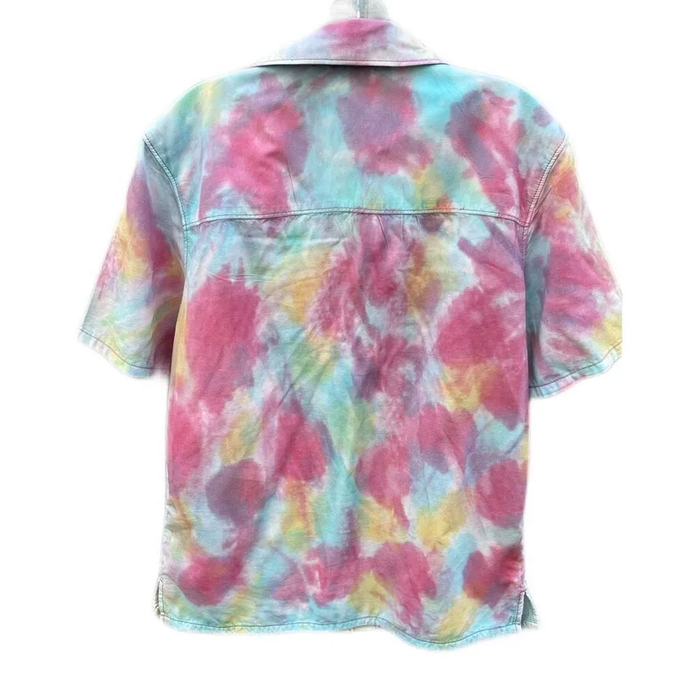 BP. Size S button front tie dye cotton blend blouse. - Image 2