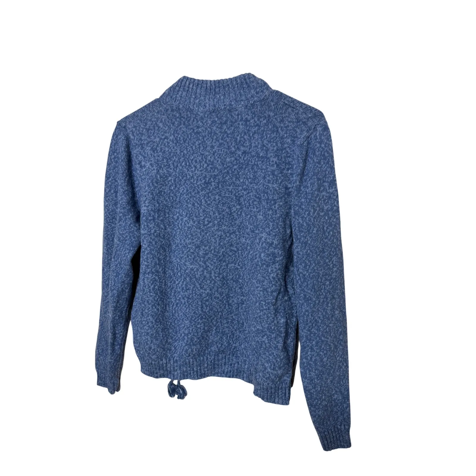 Christopher & Banks Blue Floral Embroidered Zip Up Cardigan Sweater Womens M - Image 6