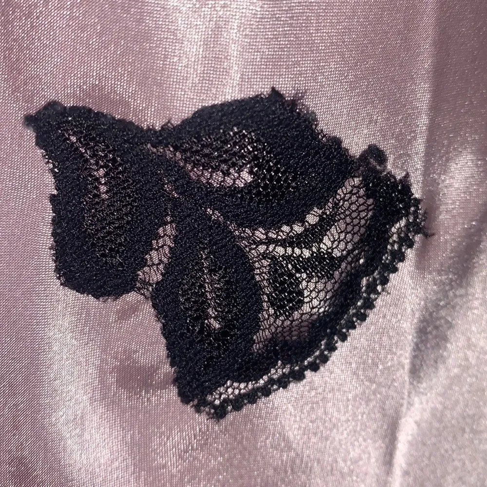 Victoria Secret Satin and Lace Rosette Slip Dress - Image 3