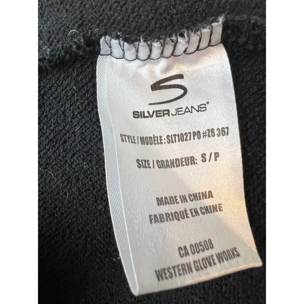 Silver Jeans Full Zip jacket Black Shacket Small Grunge Moto Pockets Y2K 80s - Image 4