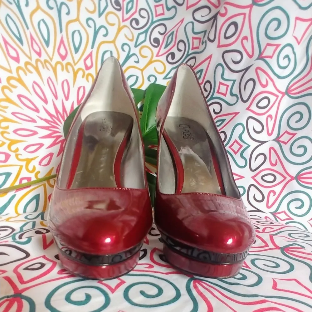 Carlos Santana Queens Ruby Red Pumps Heels Shoes - Image 2