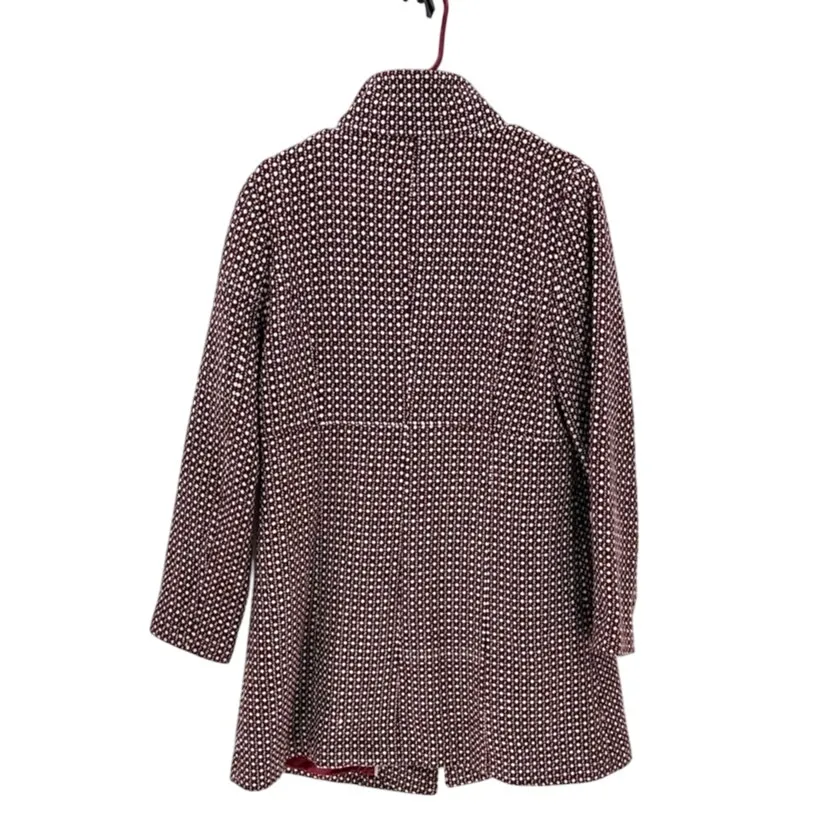 Vintage Coffee Shop maroon black Y2K coat academia whimsygoth wool blend size L Size L - Image 2