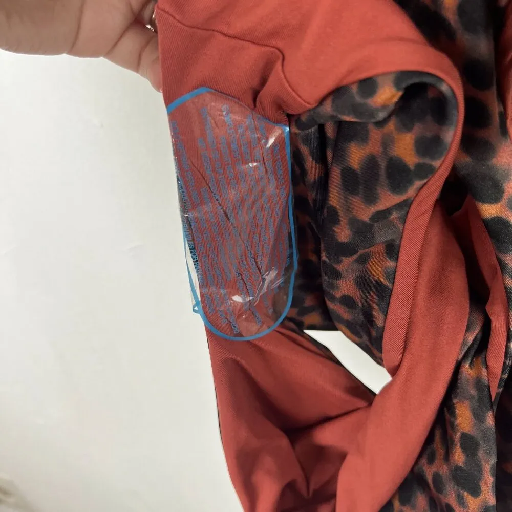 NWOT ASOS Design Leopard Print Cutout Asymmetric One Piece Swimsuit Size 14 NEW - Image 5