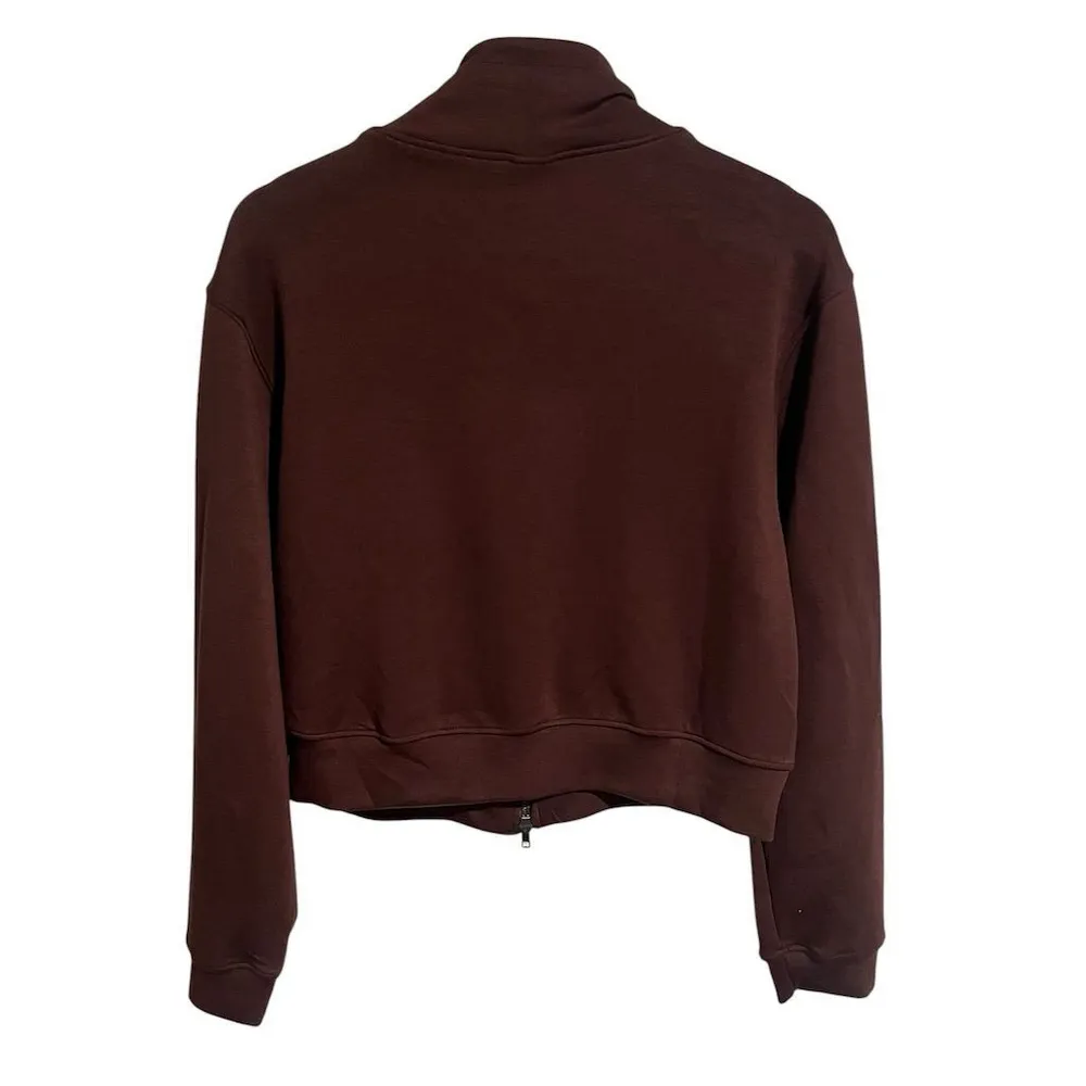 Scoop Scuba Jacket Women's Size S Brown Funnel Neck Full Zip Up Dual Zip NEW - Image 10