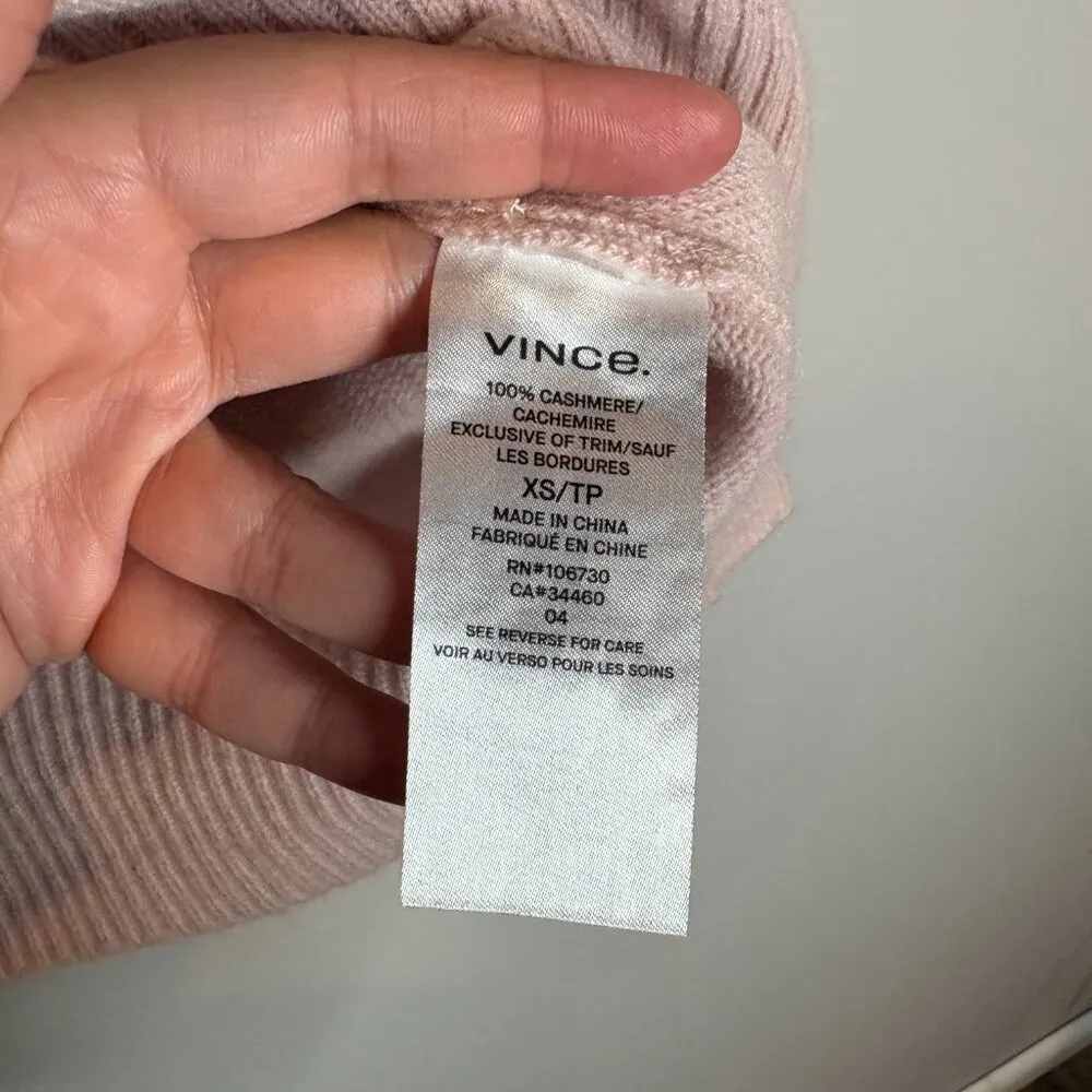 Vince Asymmetric Cashmere Crew Sweater in Cherry Blossom - Image 6