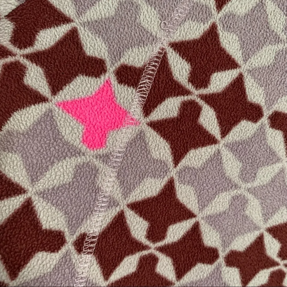 Columbia Geometric Quarter Zip Fleece Sweatshirt Purple Pink Cold Weather Medium - Image 8