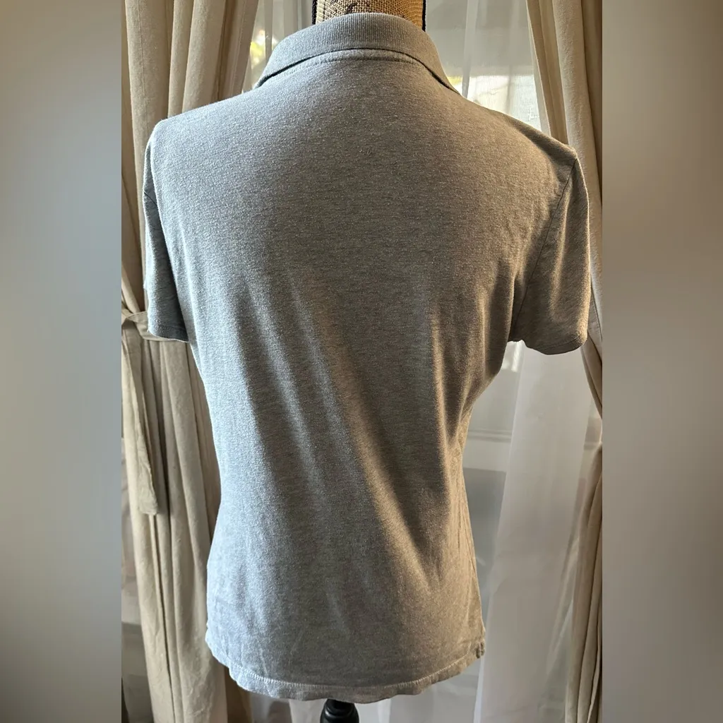 AEROPOSTALE Womens 1987 New York Polo Shirt Gray Size L - Image 5