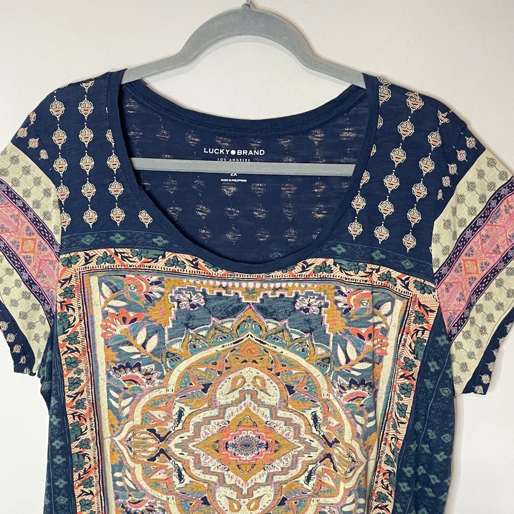 LUCKY BRAND Boho Persian Carpet Tee, 2X - Image 4