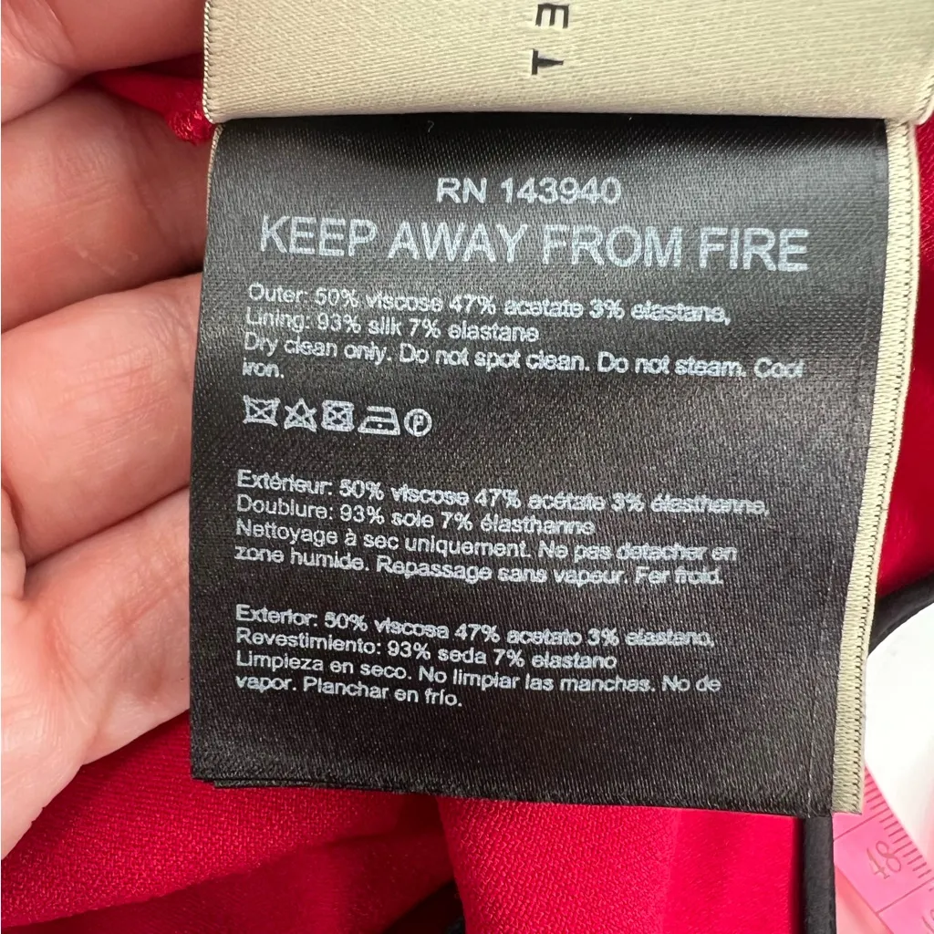 Roland Mouret red structural top sz 4 - Image 6