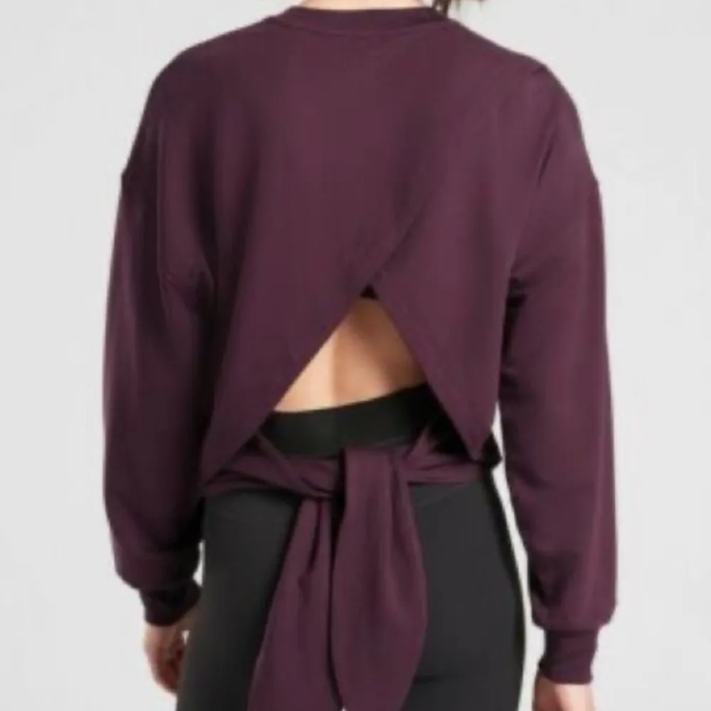 Athleta Yoga Tie Back Sweatshirt Purple - Image 2