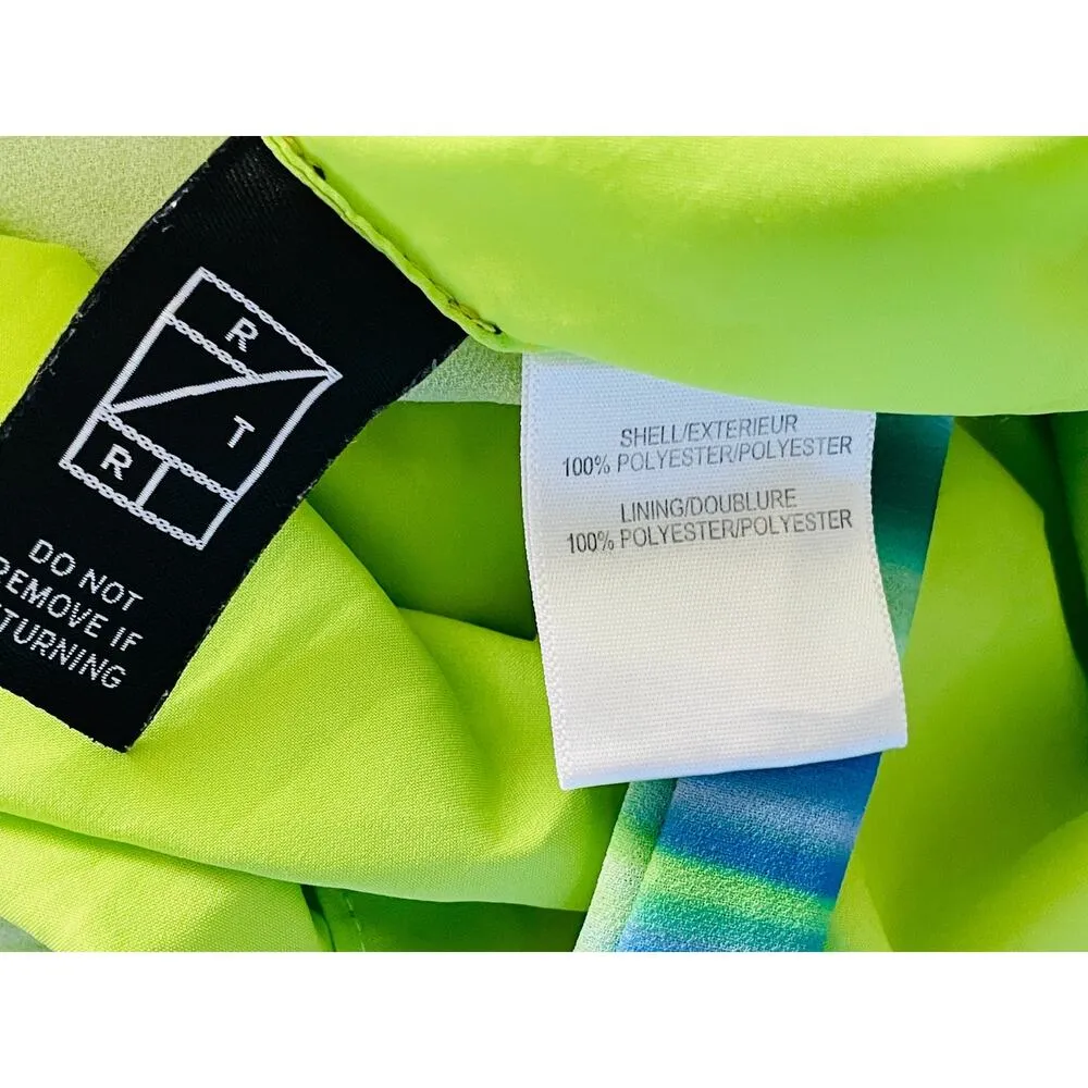 One33 Social The Barrett Ikat Maxi Gown Blue Lime Long Dress Size 12 - Image 12