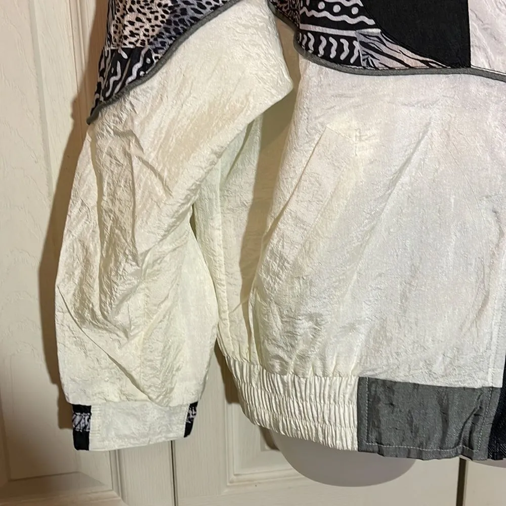 Vintage Ville Franche 1990s Colorblock Windbreaker Jacket Animal Print M Size M - Image 6