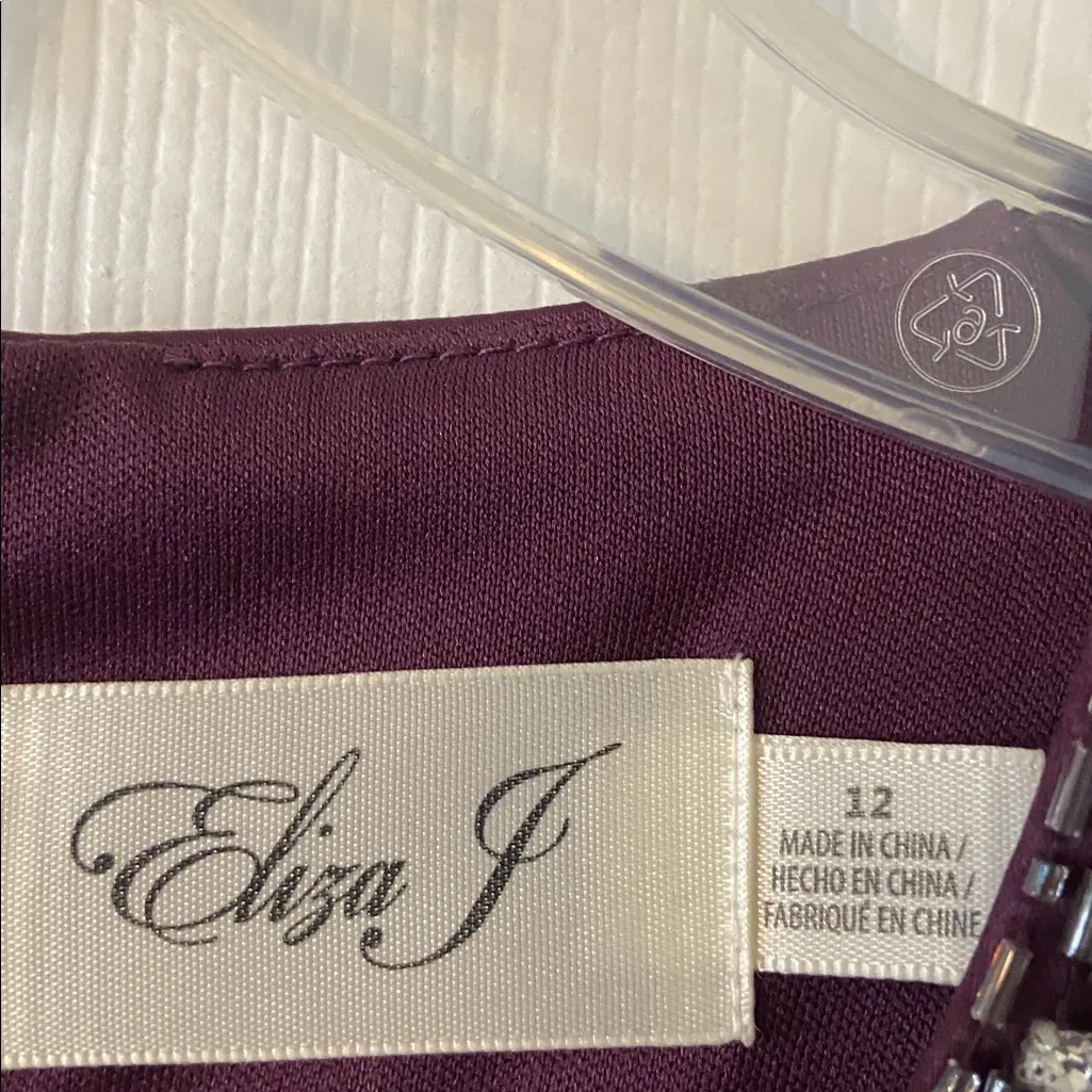 Eliza J  Deep Purple Embellished Mini Dress size 12 brand new length 38” bust 34 - Image 4