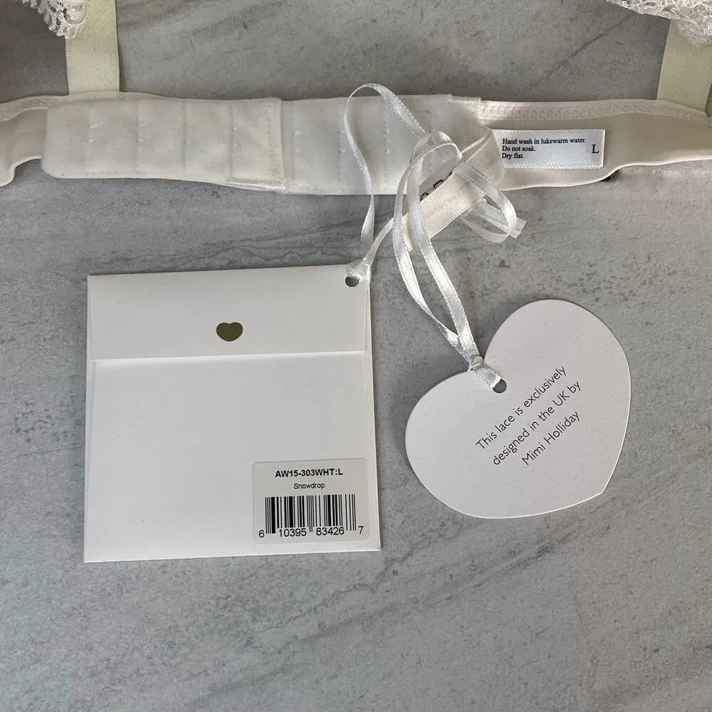 Mimi Holliday L Twist Halter Neck Bralette Damaris White Lace Lingerie Bridal Size L - Image 7