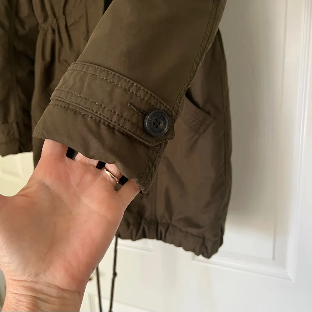 ABERCROMBIE & FITCH Parka coat removable fur hood midi length size Small FLAW - Image 4