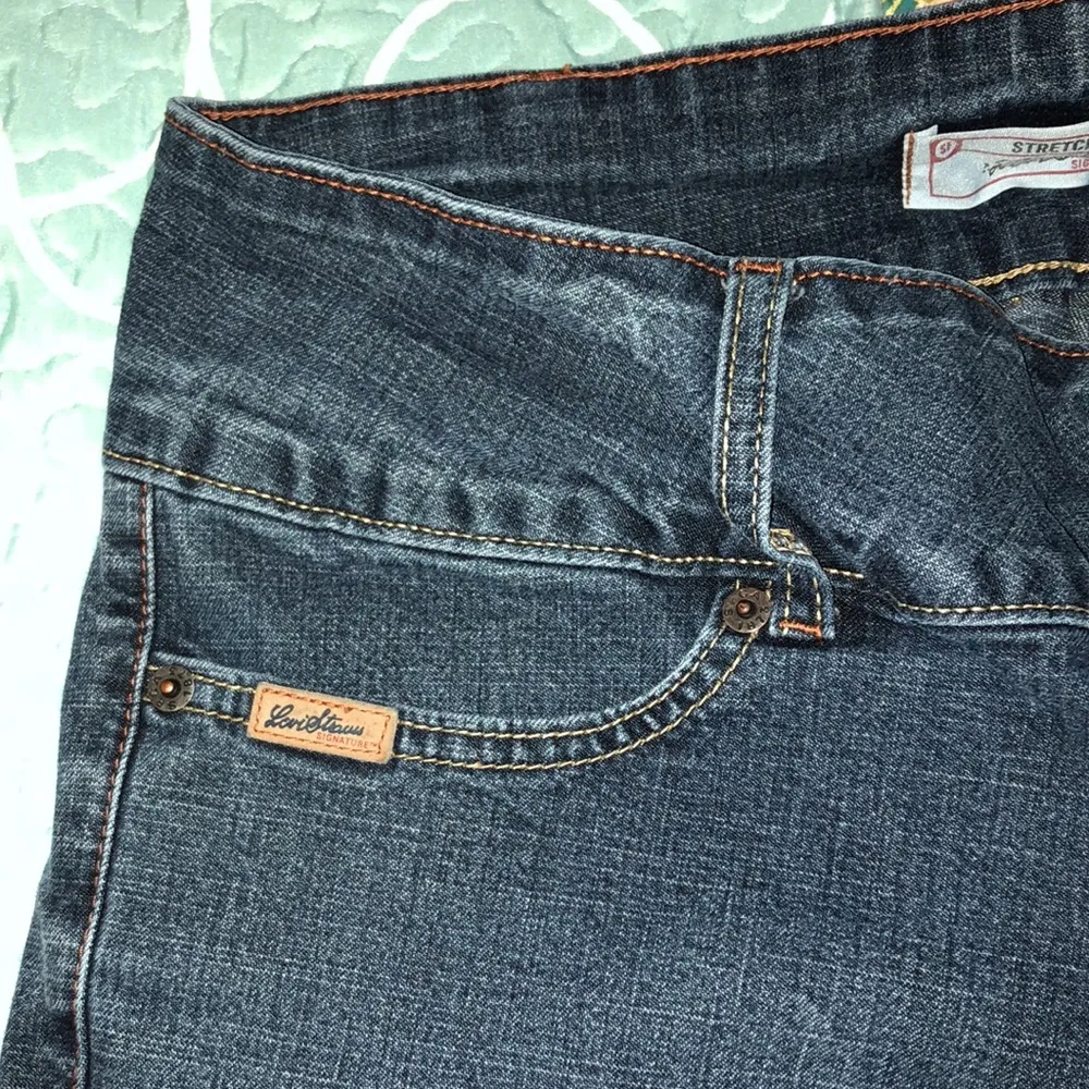 Y2K women’s Levi Strauss stretch high waist rib snap jeans bootcut Sz 10 31” - Image 12