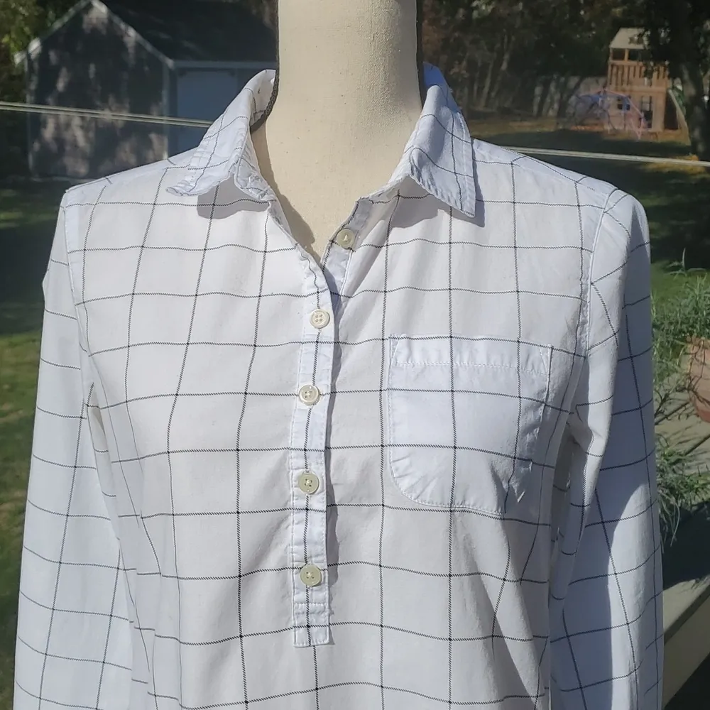 Per Se Plaid 1/4 Button Down Collared Shirt - Image 2