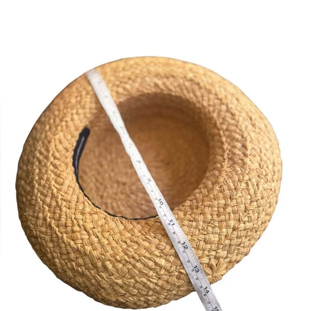 Helen Kaminski Classic 5 Raffia Sun Hat Natural Black Tan - Image 7