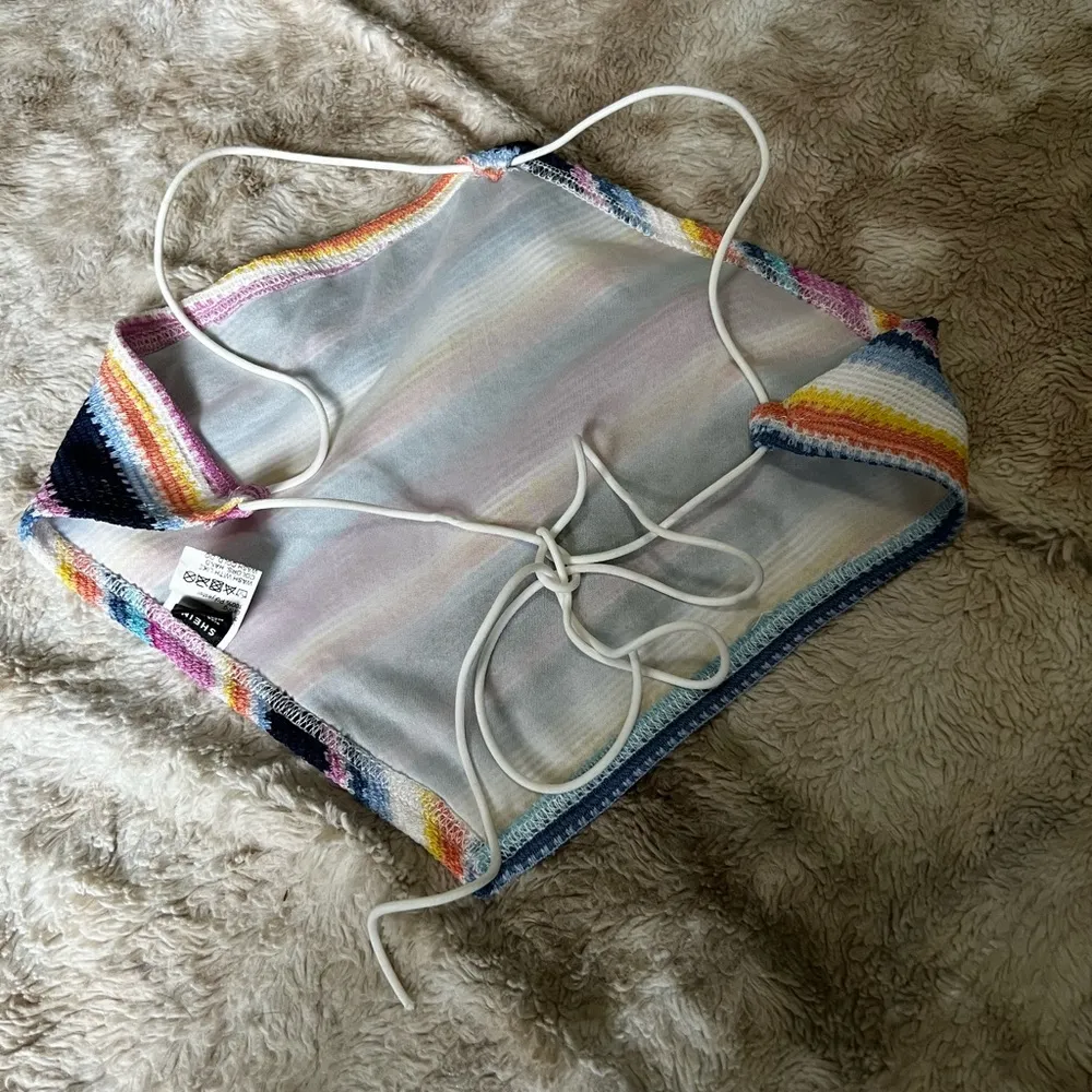 SHEIN Striped Backless Bandana Crop Top - Image 5