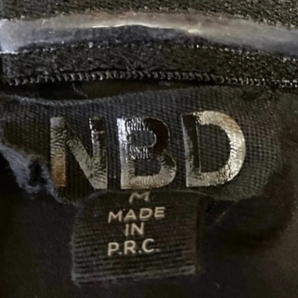 NBD Black Strapless Sleeveless Ruched Bandeau Mini Bodycon Pencil Tube Dress M - Image 3