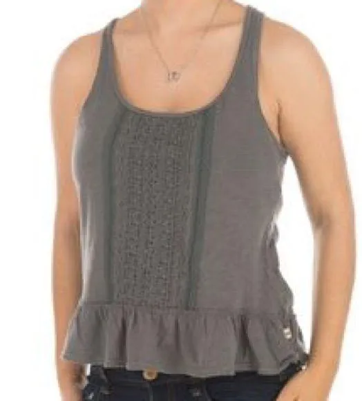 Hollister Vintage White Crochet Lace Peplum Tank Top - Image 2