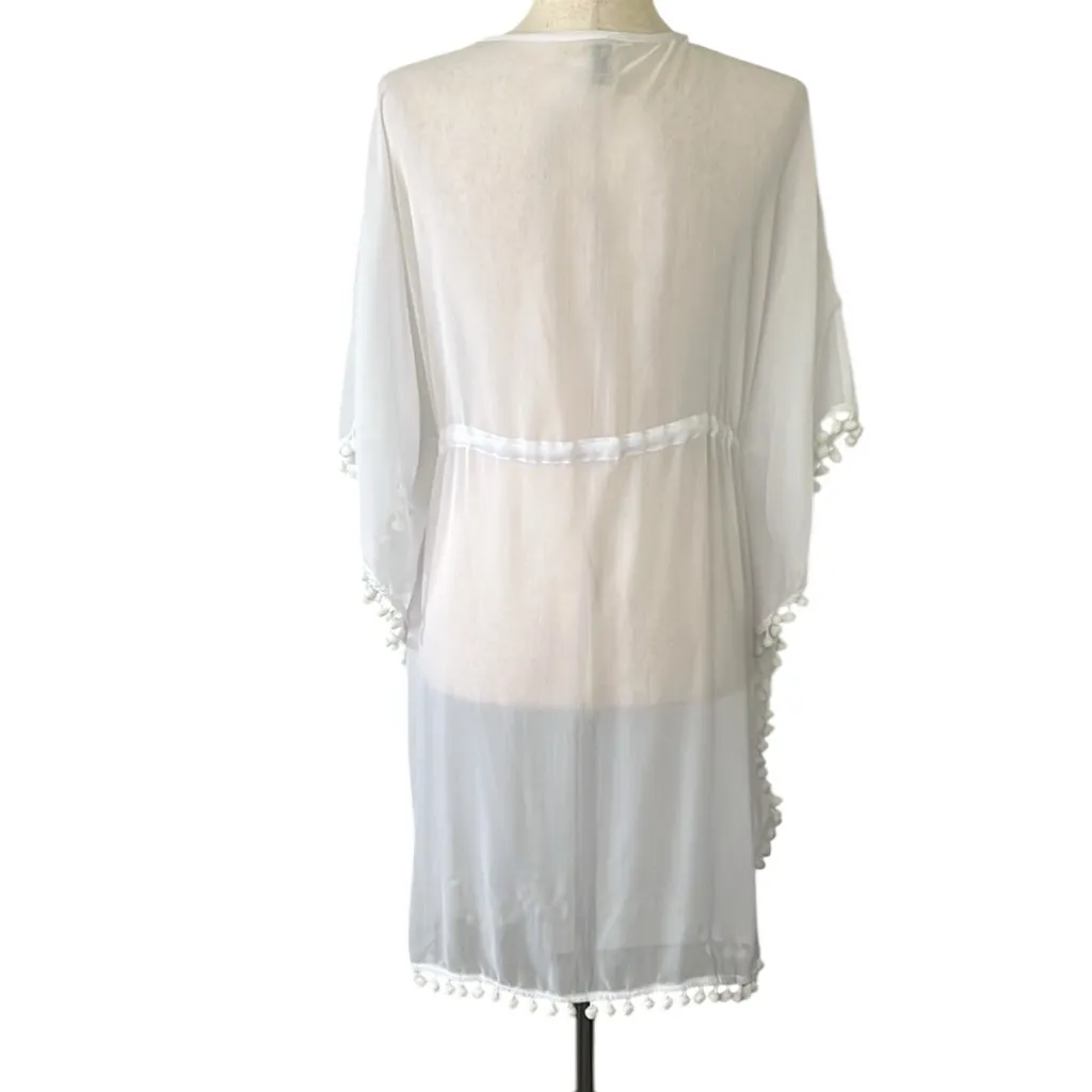 BLEU by Rod Beattie Pompom Sheer Cover-Up Caftan - Image 8