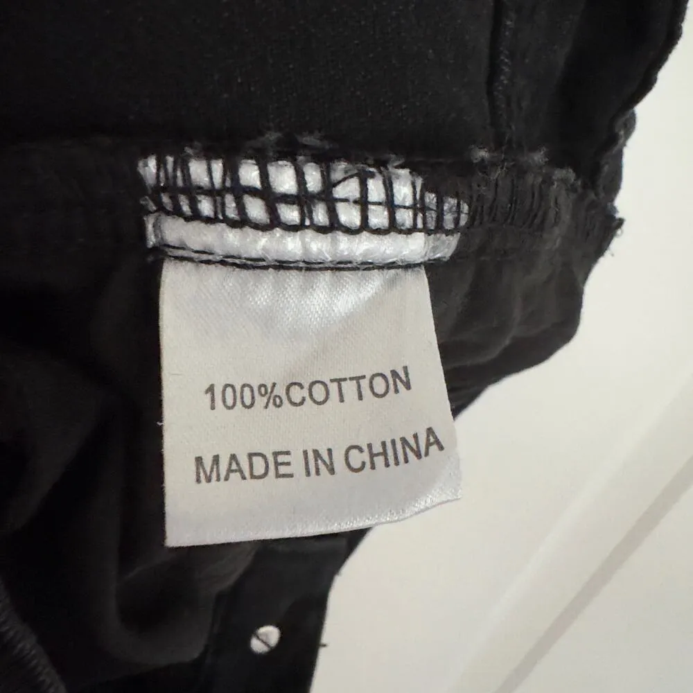 Princess Polly Attica Jeans Knee Rip Button Fly Black 100% Cotton Pocket raw hem - Image 10