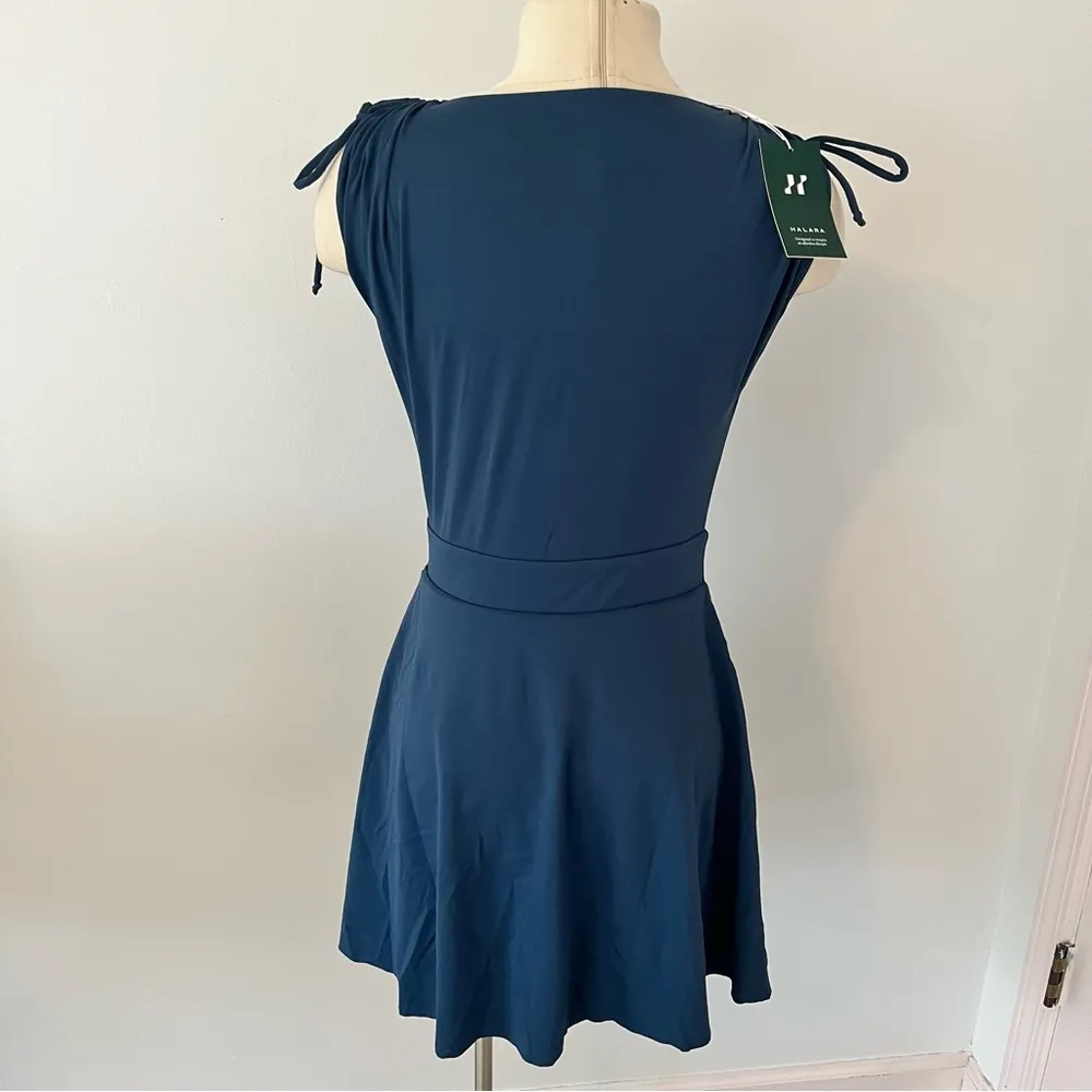 NWT Halara Drawstring Flare 2-in-1 Pocket Mini Casual Dress w Tube Top in Blue S - Image 8