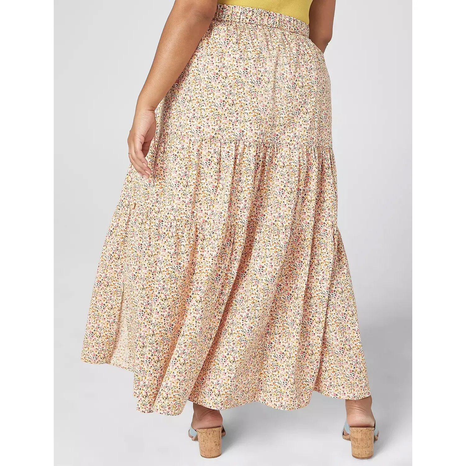 Lane Bryant Tiered Floral Long Maxi Skirt Front Slit Boho Western Plus 18 20 New - Image 7