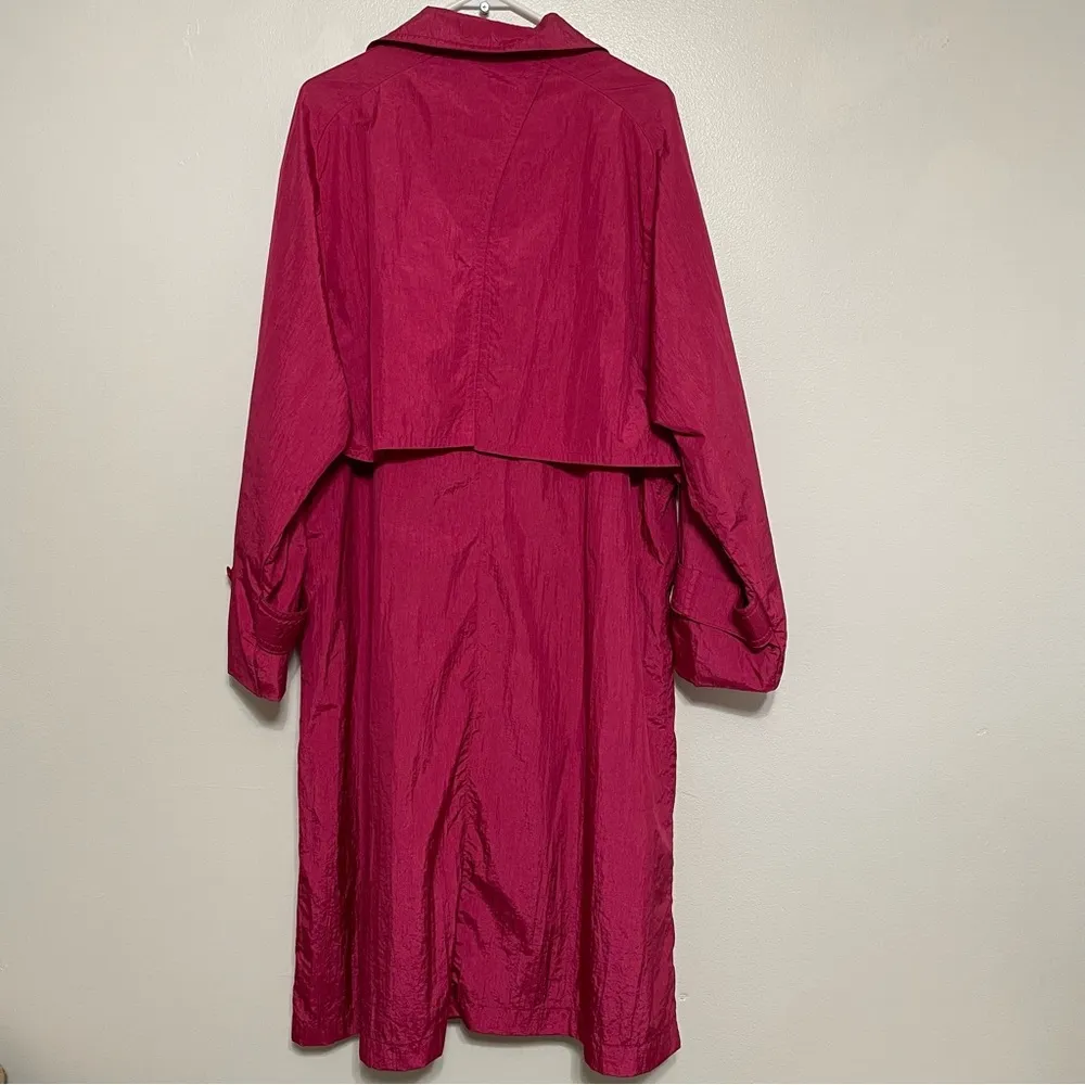 The Totes Coat Raspberry Pink Water Repellent Trench Coat Size 14 - Image 13