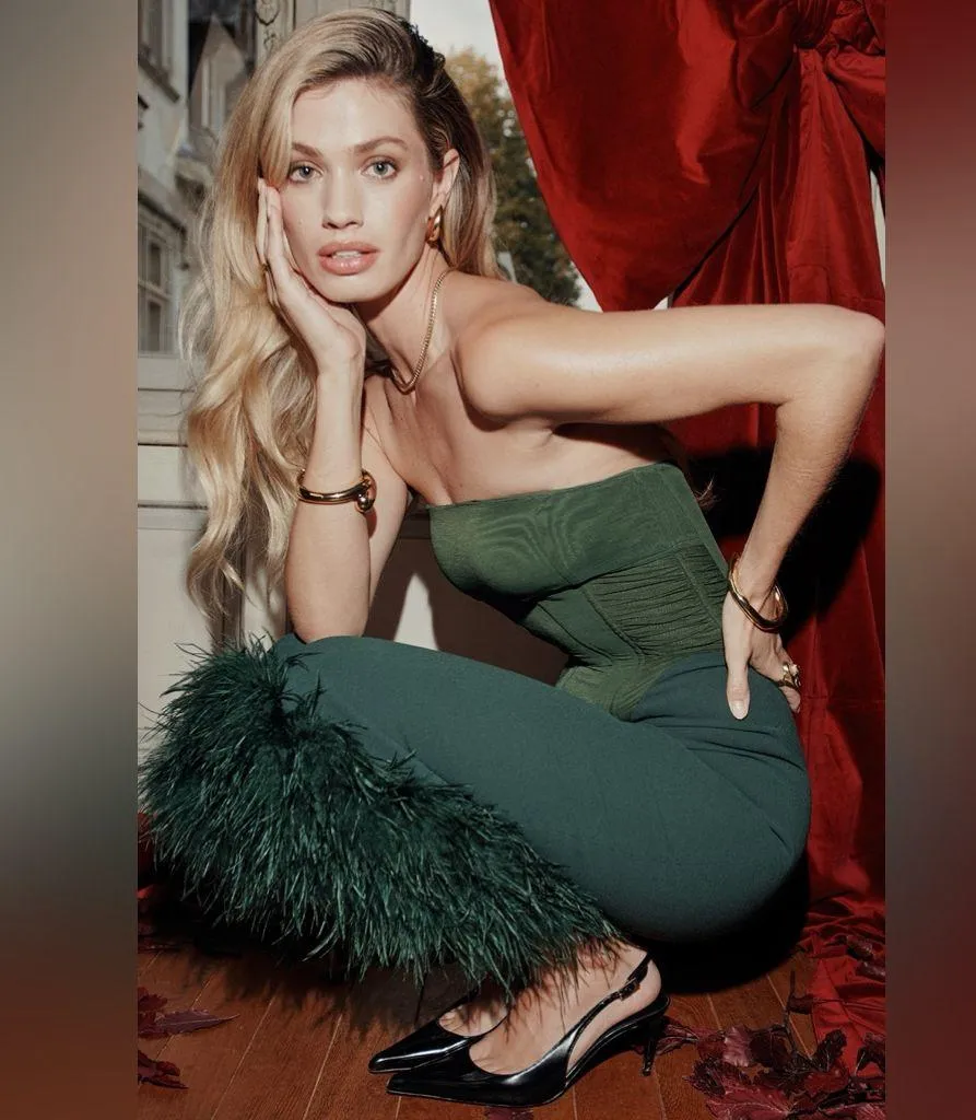 House of CB Fionula Dark Green Strapless Dress - Image 2