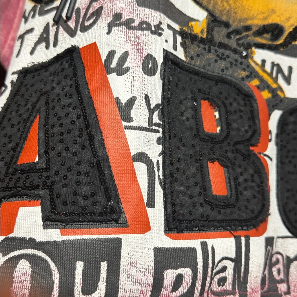 Mickey Graphic Hoodie with sequins Red Size L - Image 3