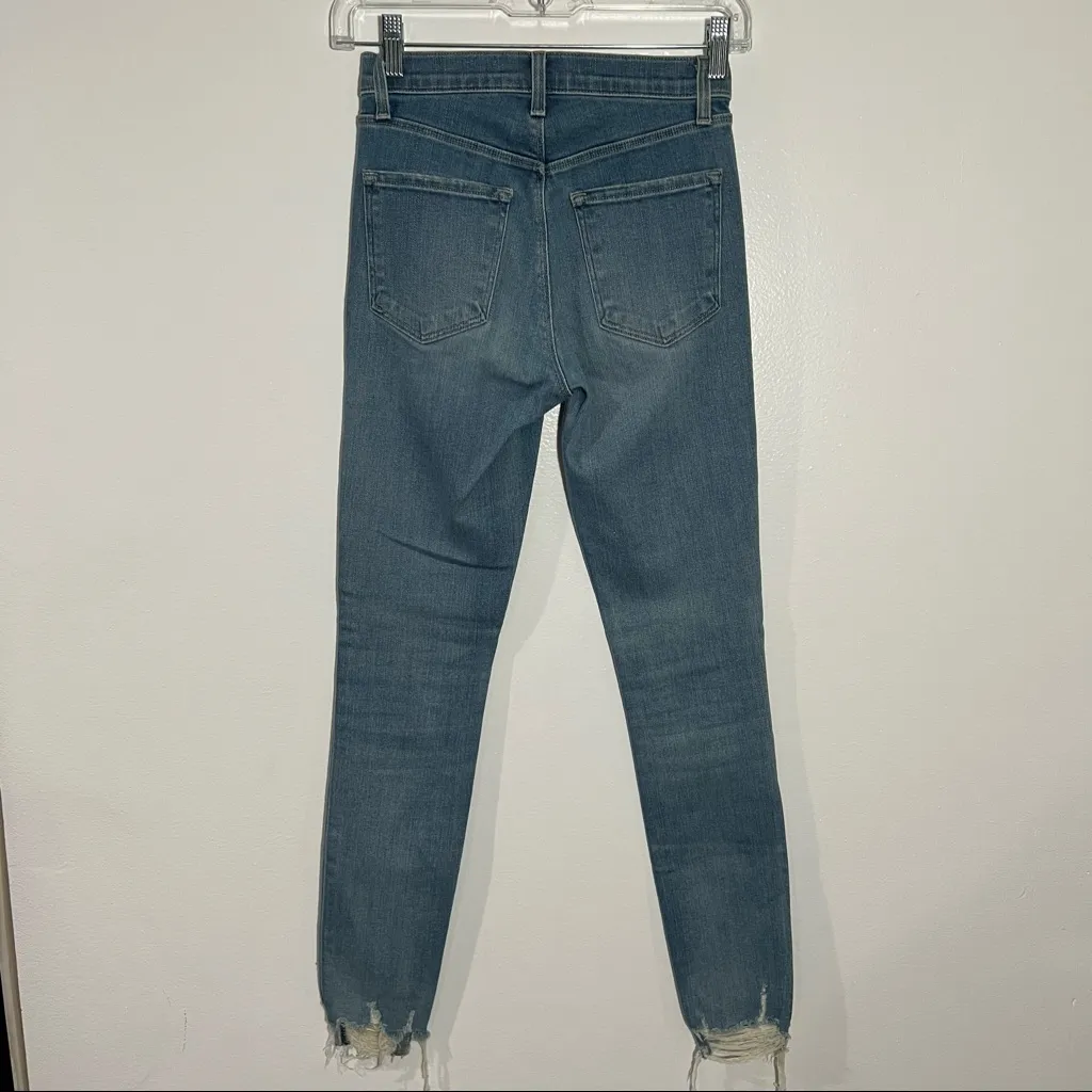J Brand‎ Alana High Rise Skinny Crop Jeans Distressed Hem Teardrop Wash 23 - Image 3