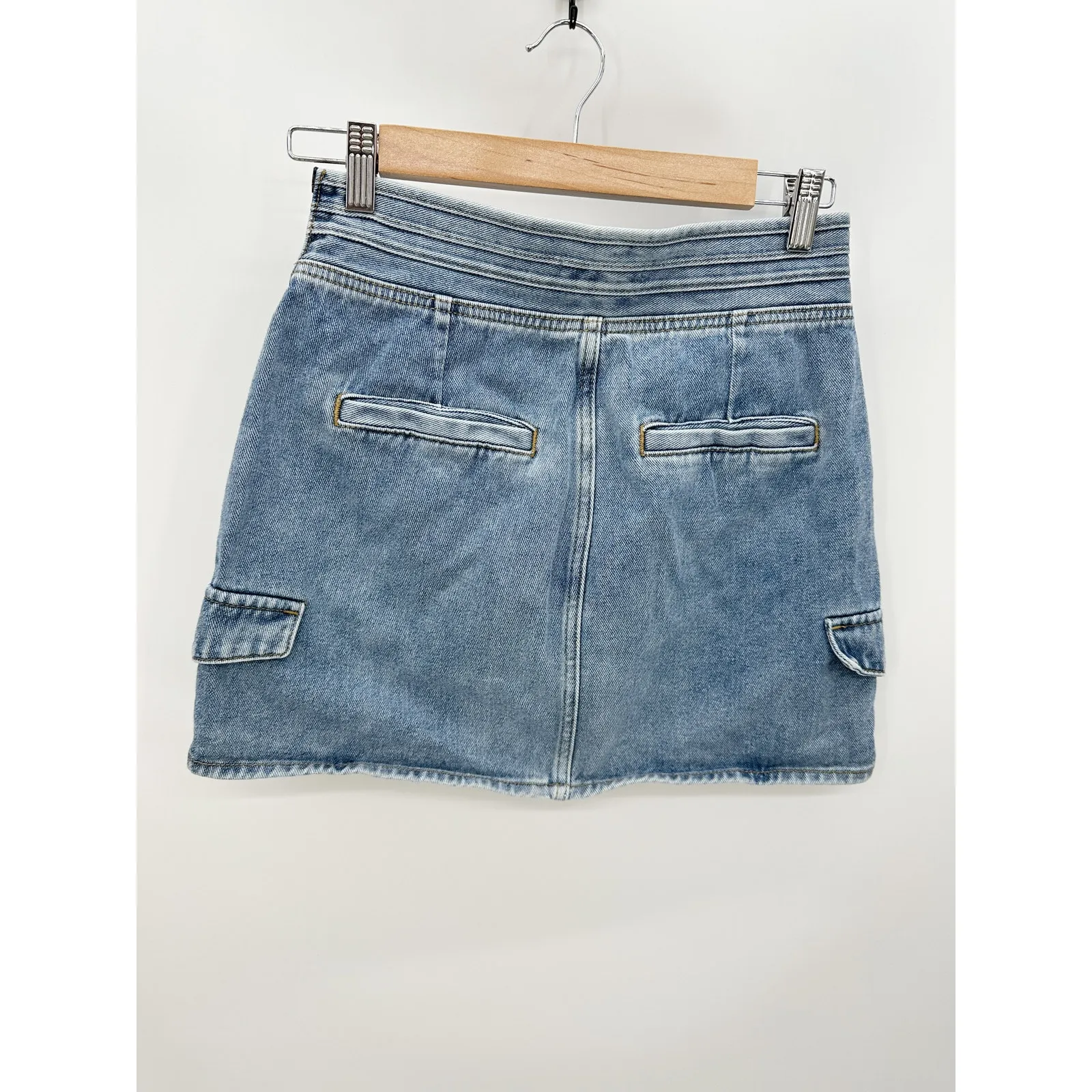 PacSun Light Blue Cargo Skate Mini Skirt Denim Womens Size 27 - Image 2