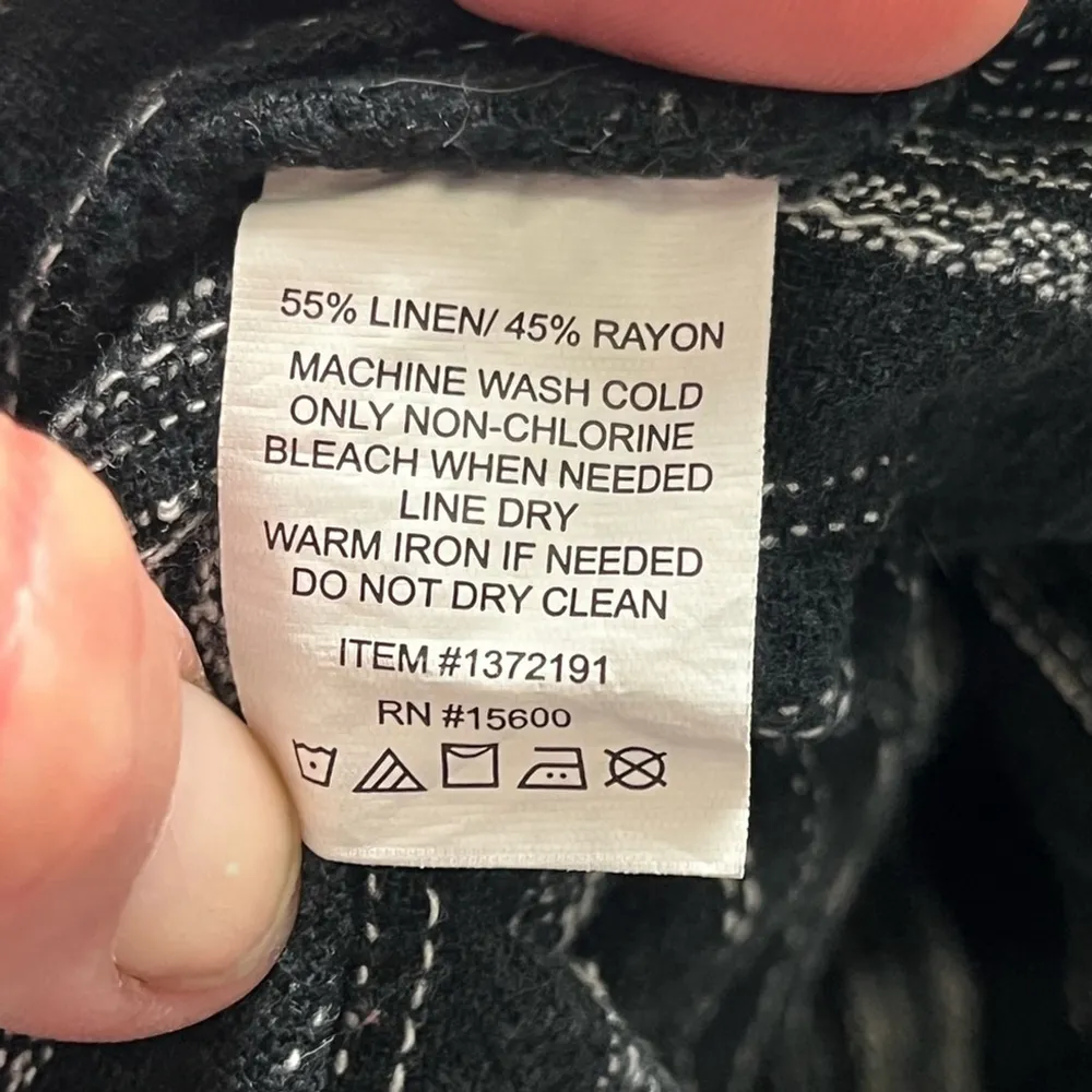 Briggs Linen Black White Striped High Waist Shorts Size‎ Large Boho Chic Hippie - Image 6